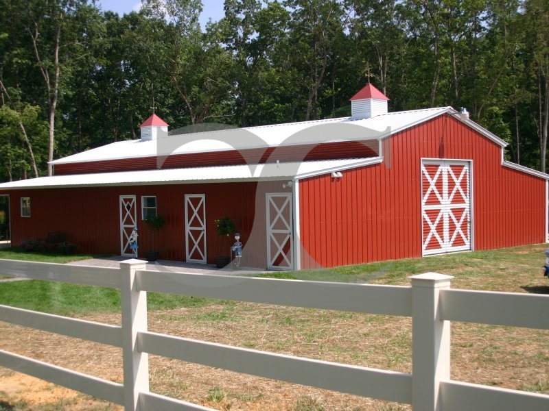 Enclosed Metal Barn | Vertical Roof | 44W x 41L x 12H | Carolina Barn Enclosed Metal Barn | Vertical Roof | 44W x 41L x 12H | Carolina Barn
