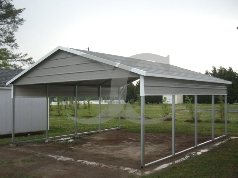 Carport | Boxed Eave Roof | 20W x 21L x 7H | 2 Panels | 2 Gables Carport | Boxed Eave Roof | 20W x 21L x 7H | 2 Panels | 2 Gables