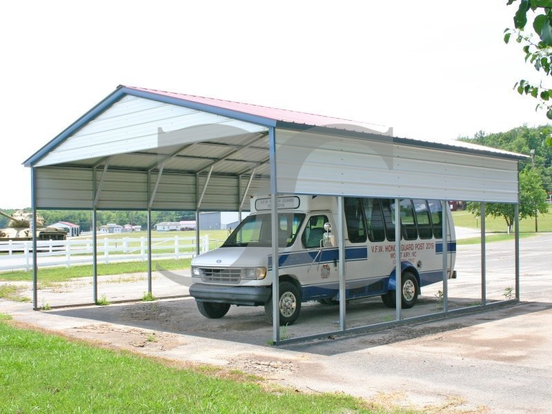 Carport | Vertical Roof | 22W x 26L x 9H Carport | Vertical Roof | 22W x 26L x 9H
