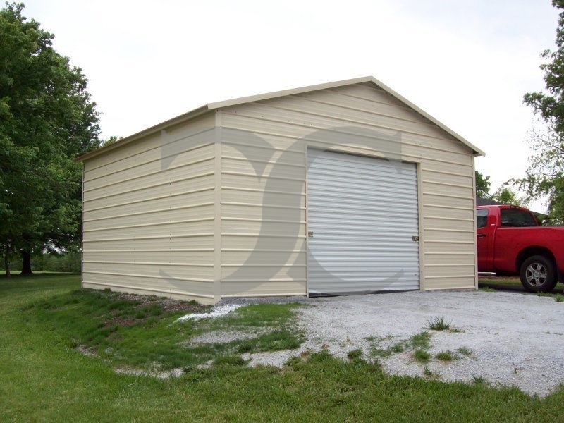 Garage | Boxed Eave Roof | 18W x 21L x 9H | 1-Car Steel Garage  Garage | Boxed Eave Roof | 18W x 21L x 9H | 1-Car Steel Garage