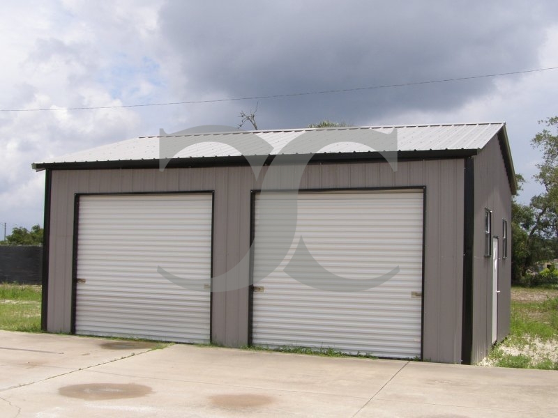 Metal Garage | Vertical Roof | 22W x 26L x 10H |  Side-Entry Metal Garage | Vertical Roof | 22W x 26L x 10H |  Side-Entry