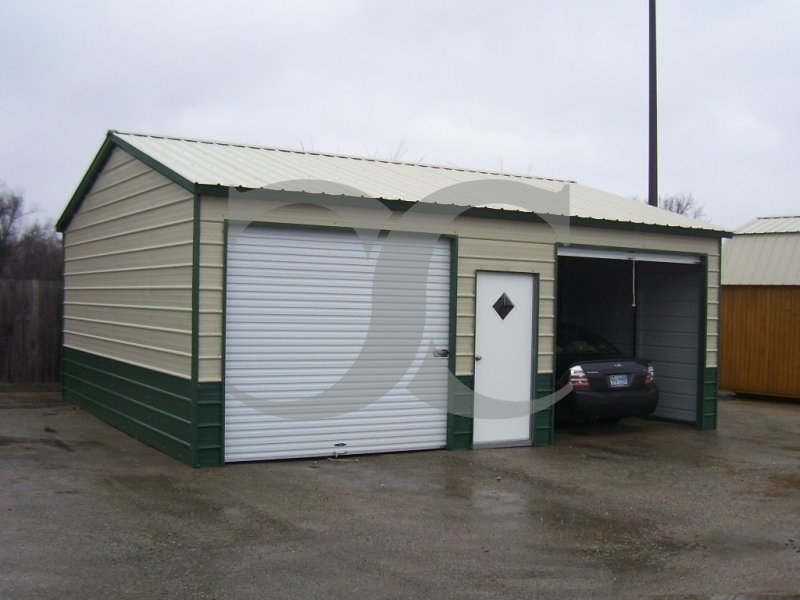 Metal Garage | Vertical Roof | 22W x 26L x 9H | Side Entry Metal Garage | Vertical Roof | 22W x 26L x 9H | Side Entry
