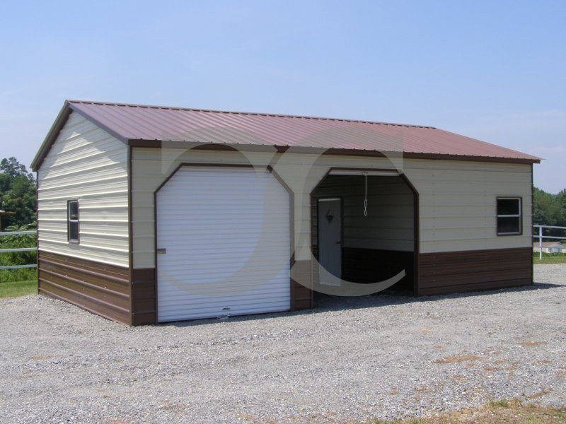 Steel Garage | Vertical Roof | 24W x 41L x 9H | Workshop Steel Garage | Vertical Roof | 24W x 41L x 9H | Workshop